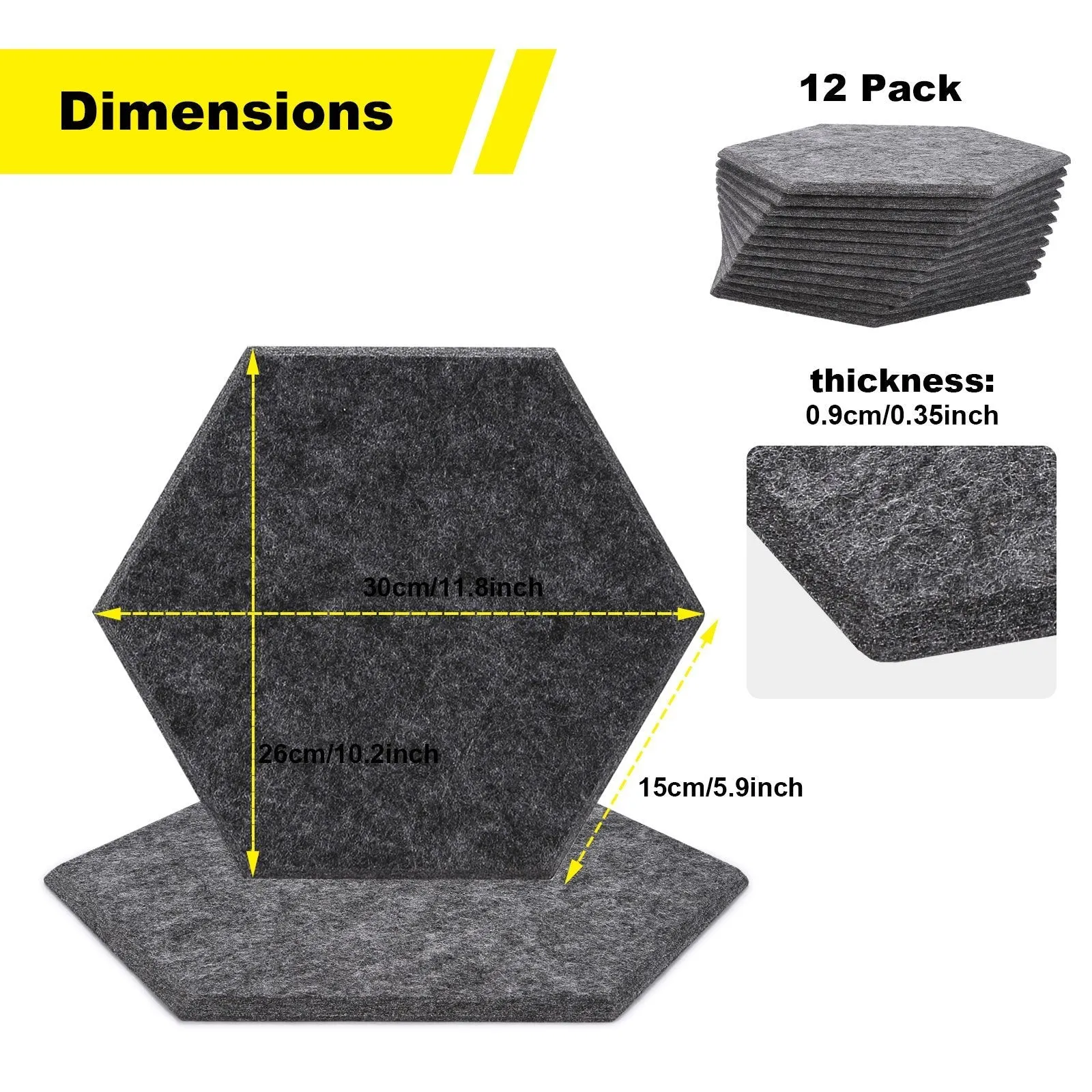12-Pack: AGPTEK Acoustic Absorption Panels