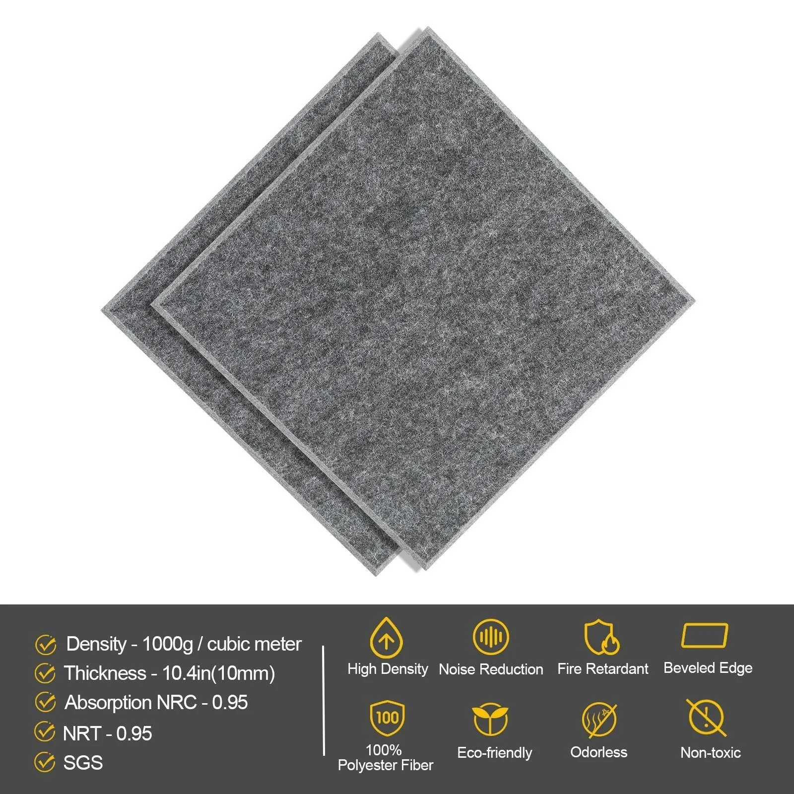 12-Packs: AGPtEK Acoustic Absorption Noise Cancellation Panels
