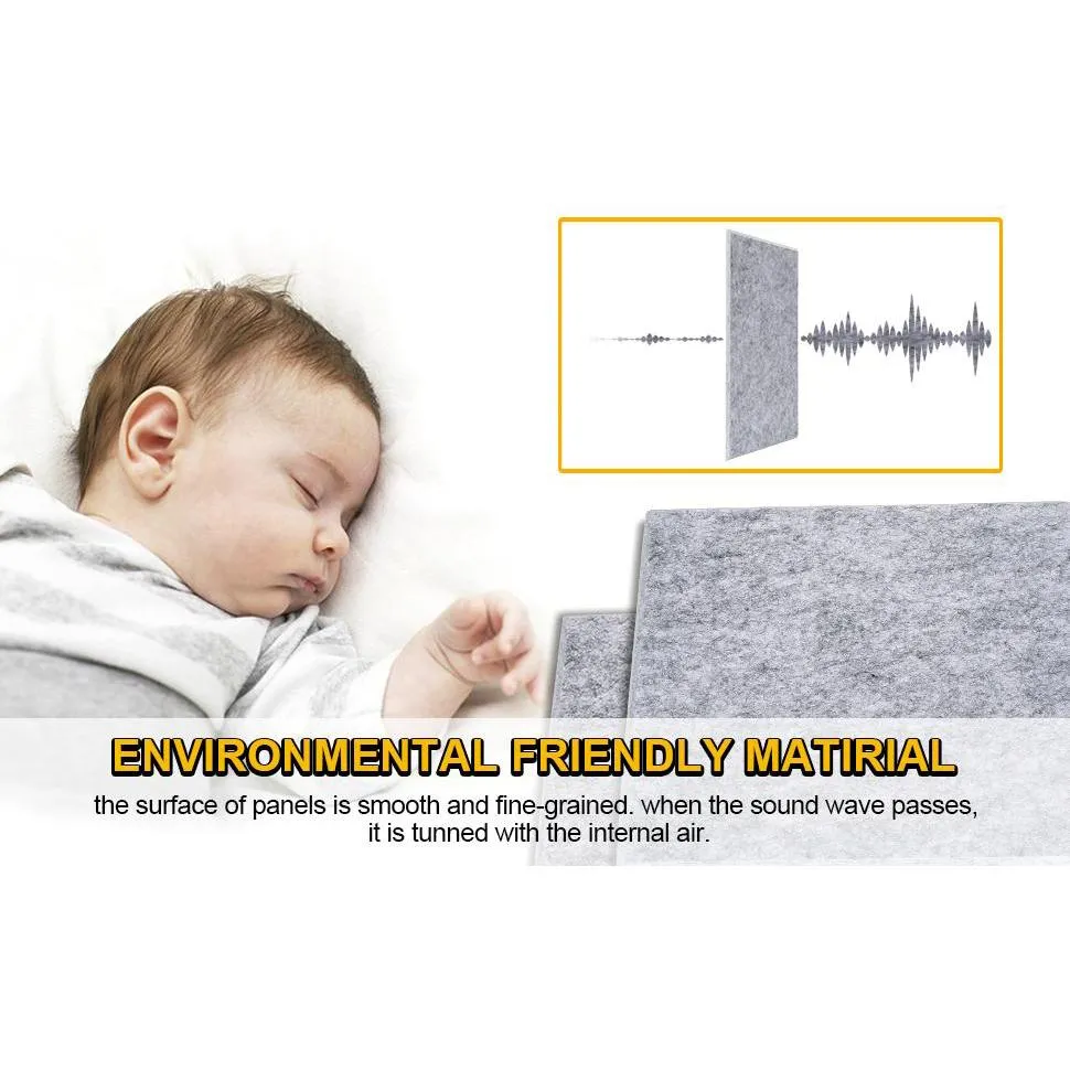 12-Packs: AGPtEK Acoustic Absorption Noise Cancellation Panels