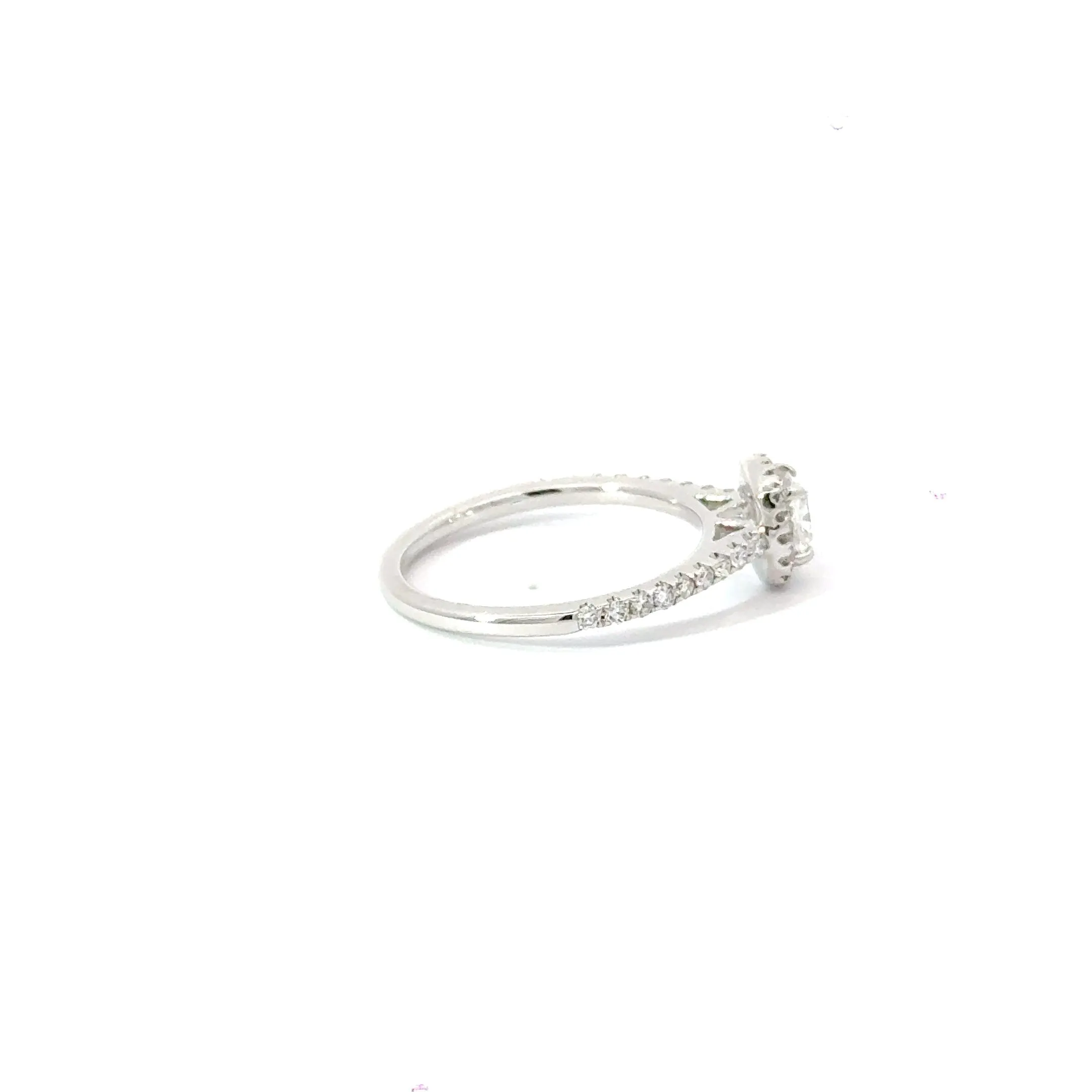 18CT White Gold Cushion Cut Halo Diamond Ring