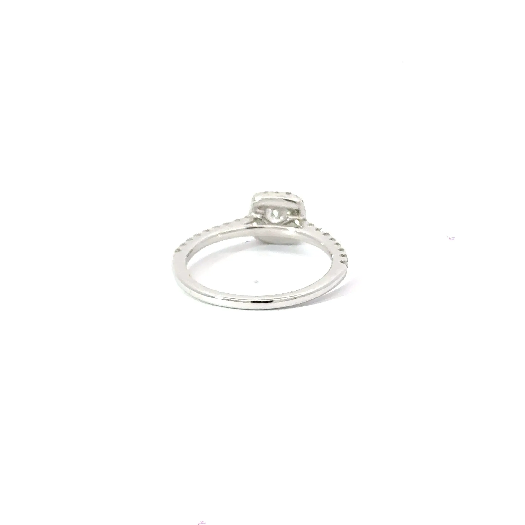 18CT White Gold Cushion Cut Halo Diamond Ring
