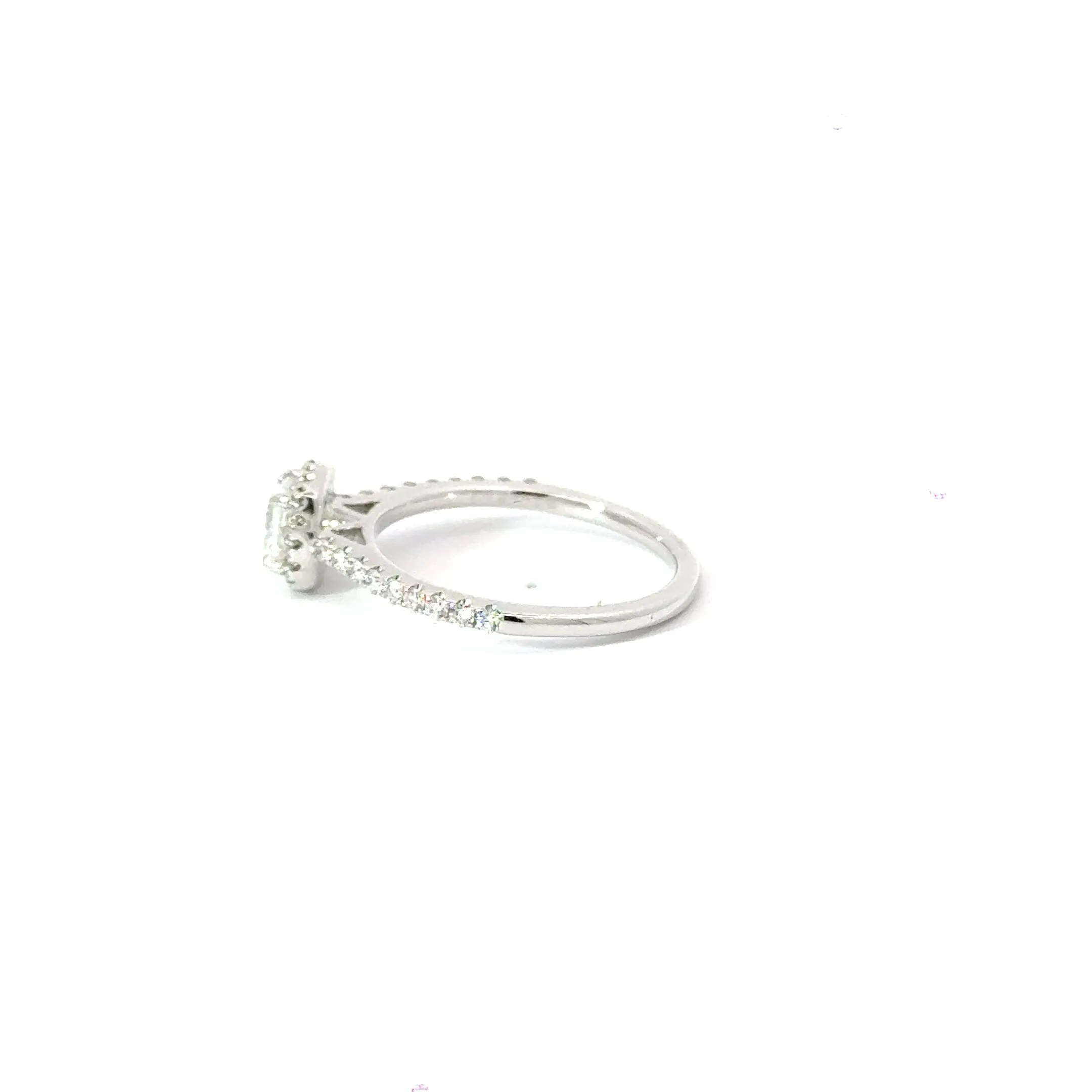 18CT White Gold Cushion Cut Halo Diamond Ring