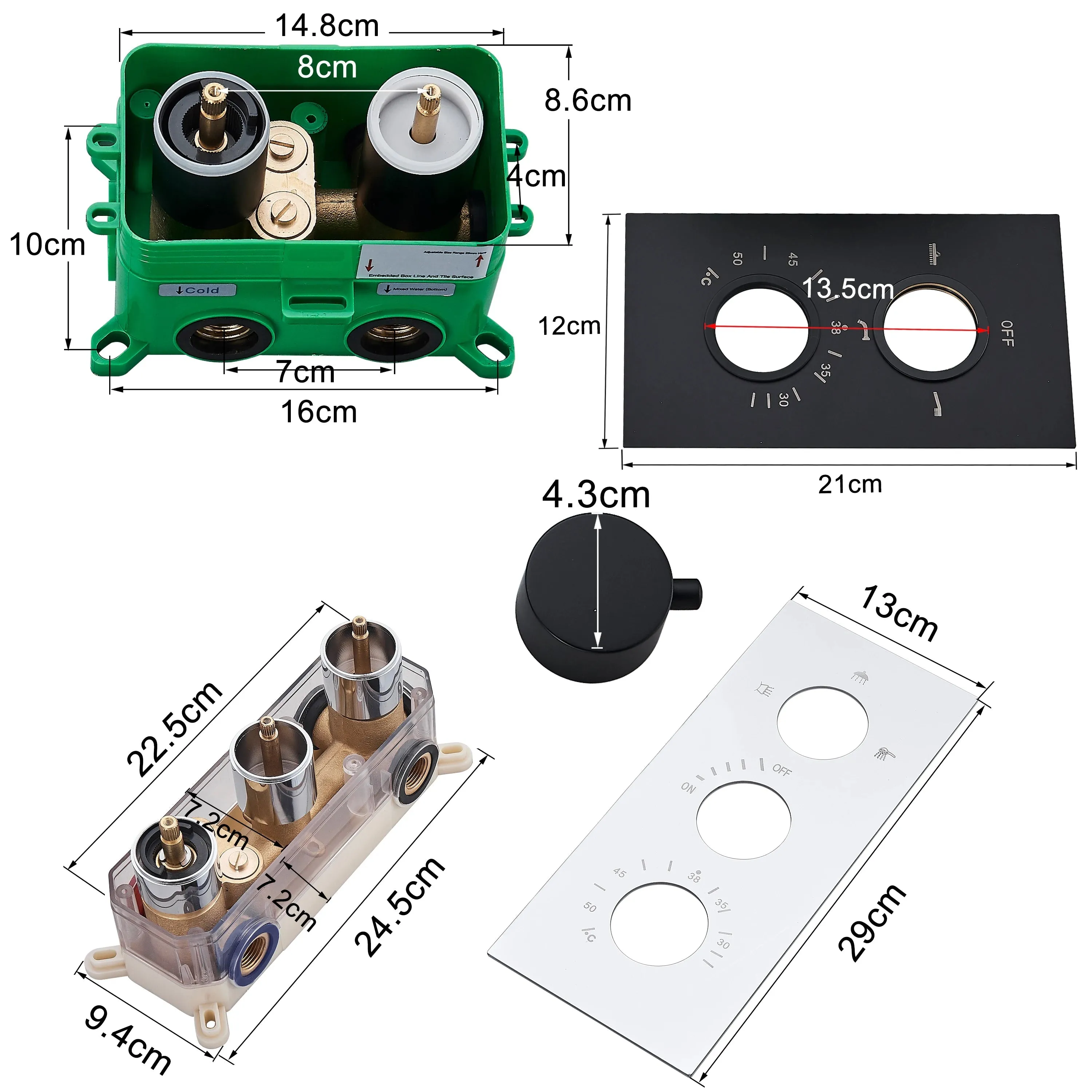 2-3 ways Mixer Valve Thermostat Control Valve Concealed Shower Valve