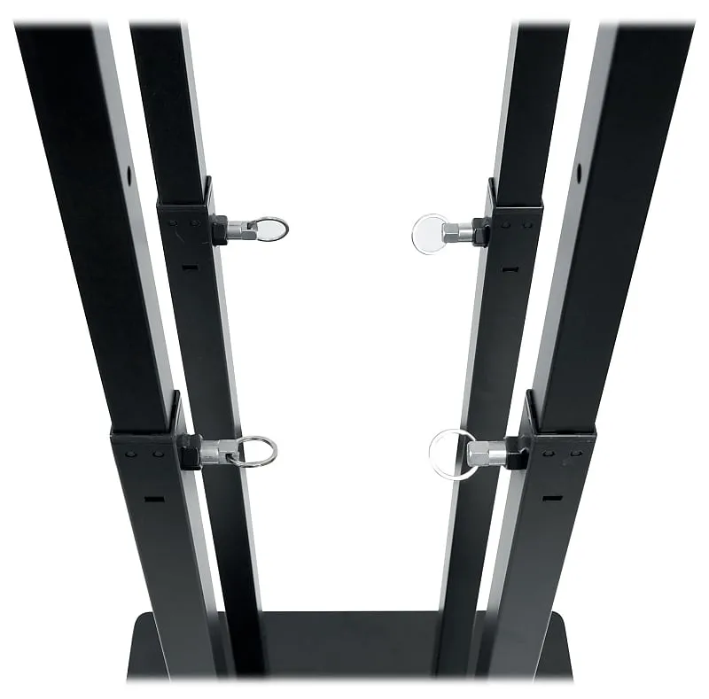 2) Rockville RTP33-TV Black Totem DJ Speaker/Lighting Stands   Detachable TV Mount (2) RTP33-TV Black