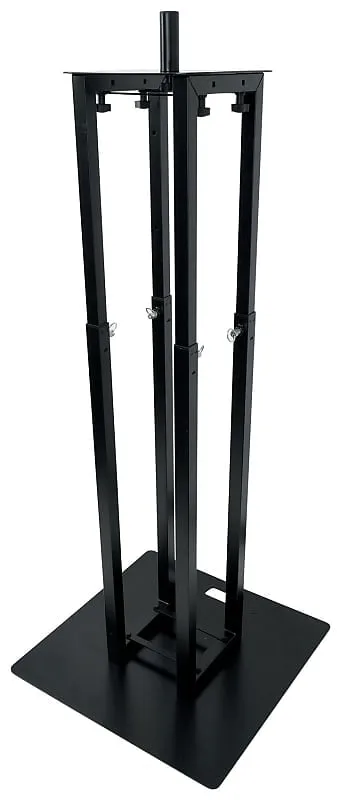 2) Rockville RTP33-TV Black Totem DJ Speaker/Lighting Stands   Detachable TV Mount (2) RTP33-TV Black