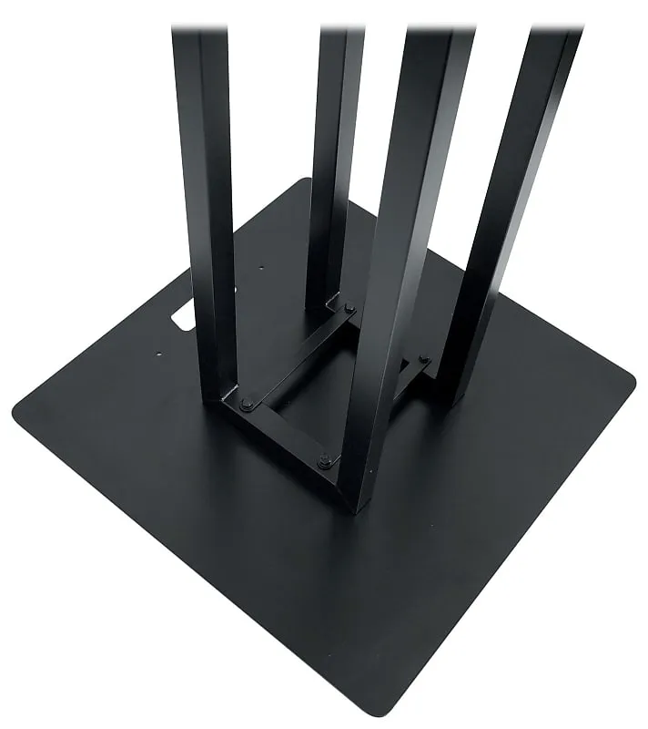 2) Rockville RTP33-TV Black Totem DJ Speaker/Lighting Stands   Detachable TV Mount (2) RTP33-TV Black