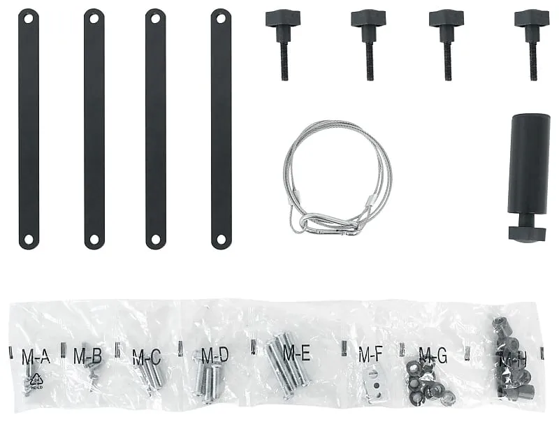 2) Rockville RTP33-TV Black Totem DJ Speaker/Lighting Stands   Detachable TV Mount (2) RTP33-TV Black