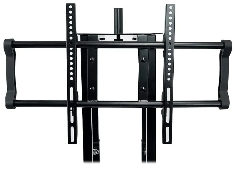 2) Rockville RTP33-TV Black Totem DJ Speaker/Lighting Stands   Detachable TV Mount (2) RTP33-TV Black