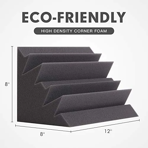 24 Pack Sound Proof Foam Panels for Wall,Self Adhesive Acoustic Panels,12" X 12" X 1.2" Egg Crate Soundproof Wall Panels for Studio,Room Acoustic Treatment Foam,Sound Absorbing Foam Black