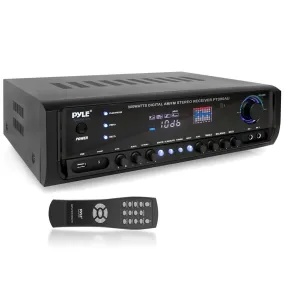 300 Watt Digital Home Theater Stereo Receiver, Aux (3.5Mm) Input, Mp3/Usb/Am/Fm Radio, (2) Mic Inputs