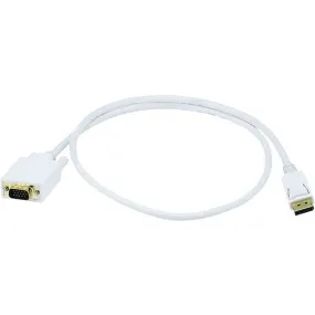 3Ft 28Awg Displayport To Vga Cable - White