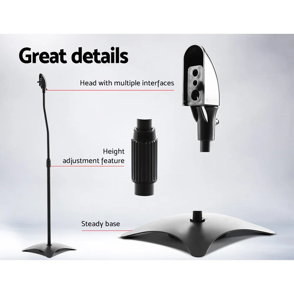Adjustable Height Surround Sound Speaker Stands, Steel, 2pcs, Alpha