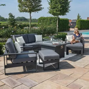 Amalfi Two Seat Sofa Set With Fire Pit Table - Grey