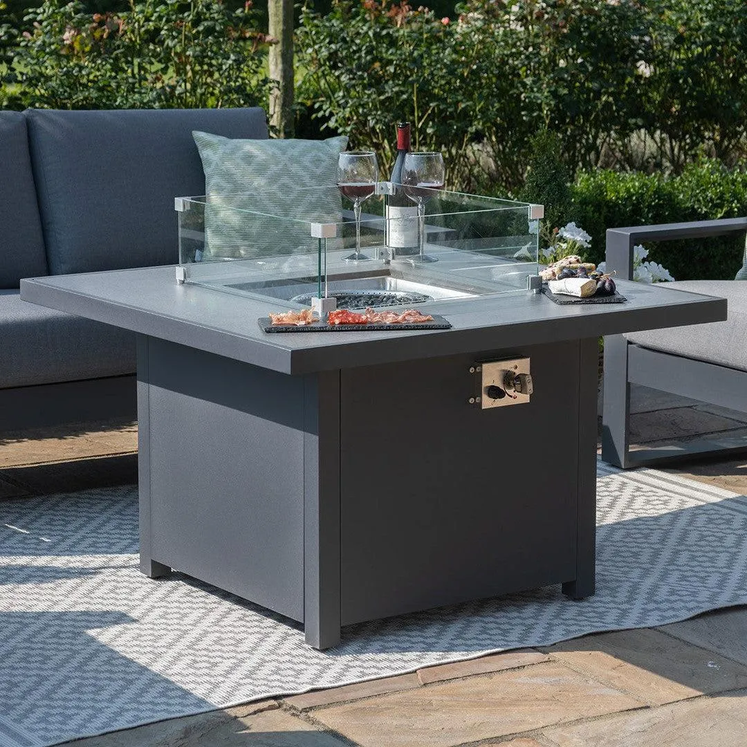 Amalfi Two Seat Sofa Set With Fire Pit Table - Grey