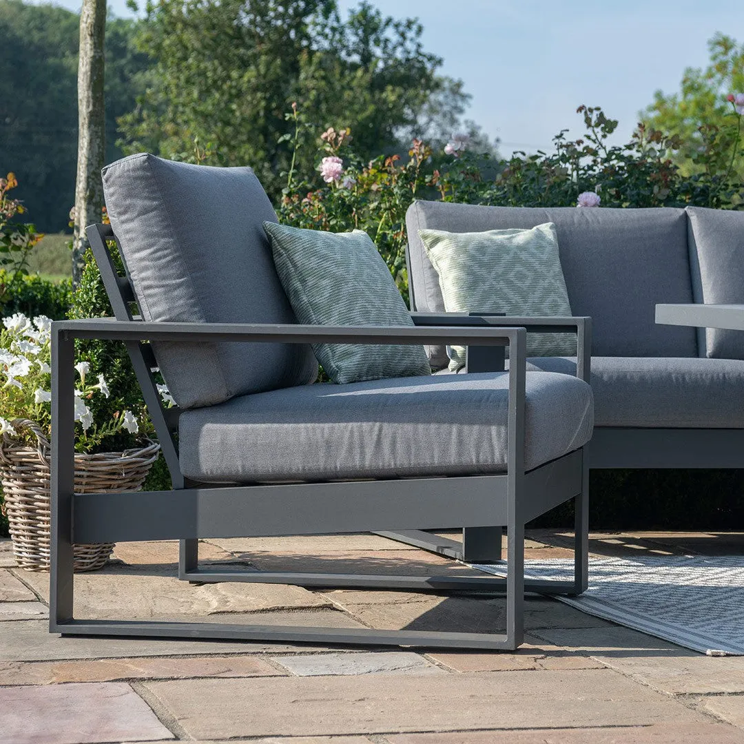 Amalfi Two Seat Sofa Set With Fire Pit Table - Grey