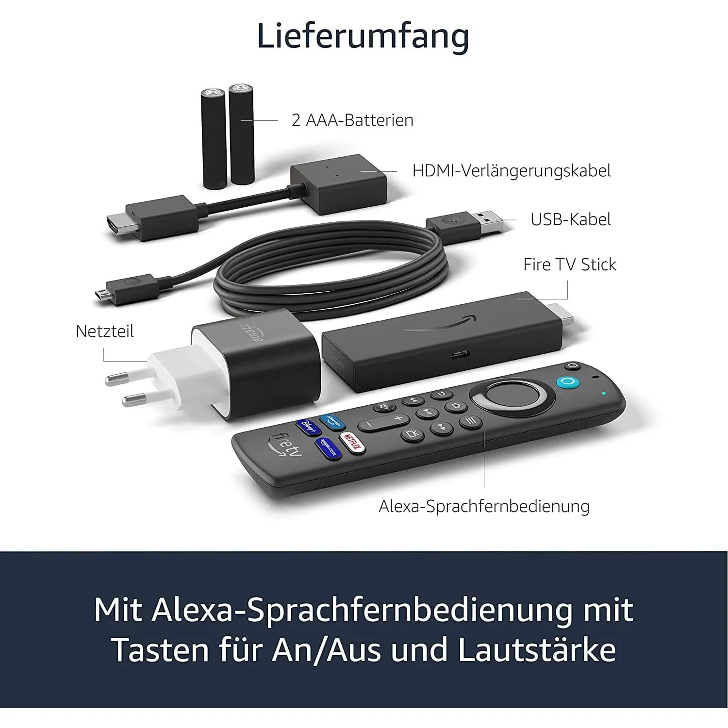 Amazon Fire TV Stick mit Alexa-Sprachfernbedienung