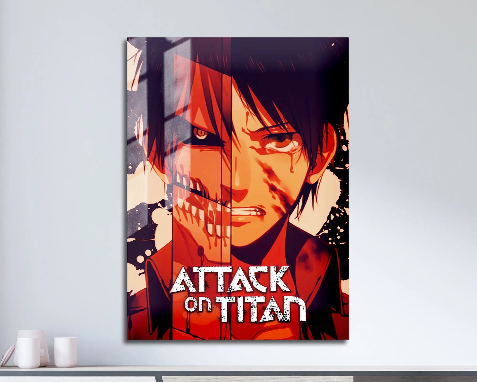 Attack on Titan Eren Split Metal Poster