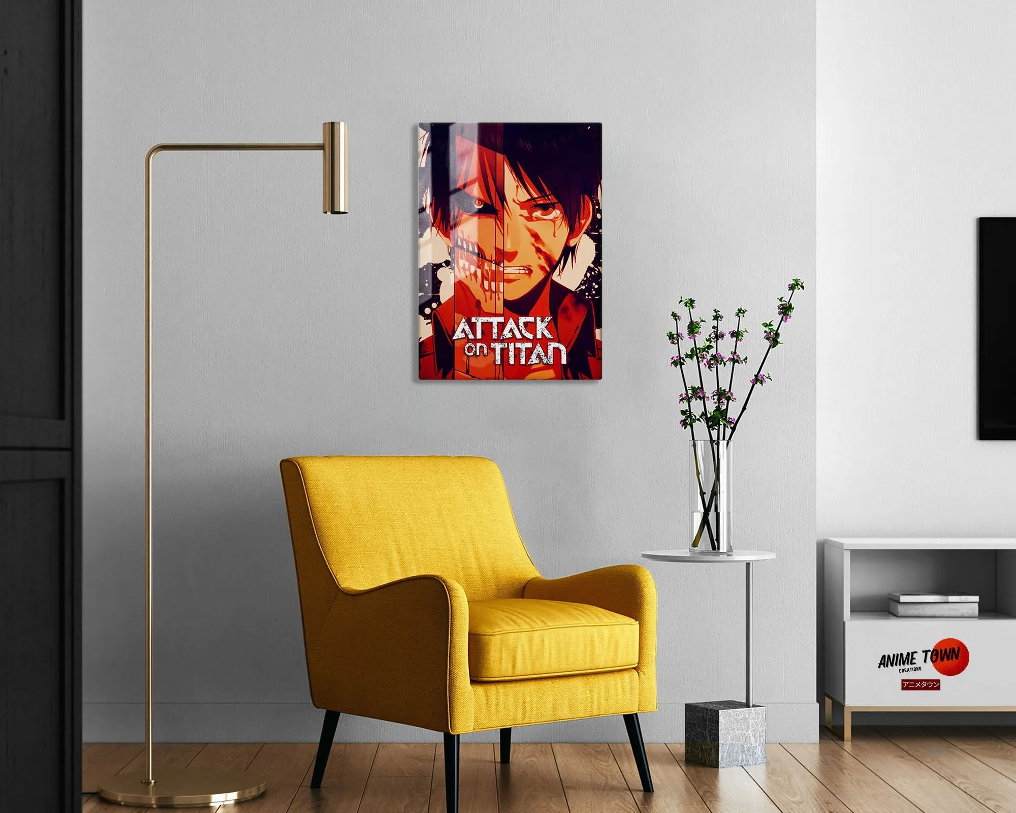 Attack on Titan Eren Split Metal Poster