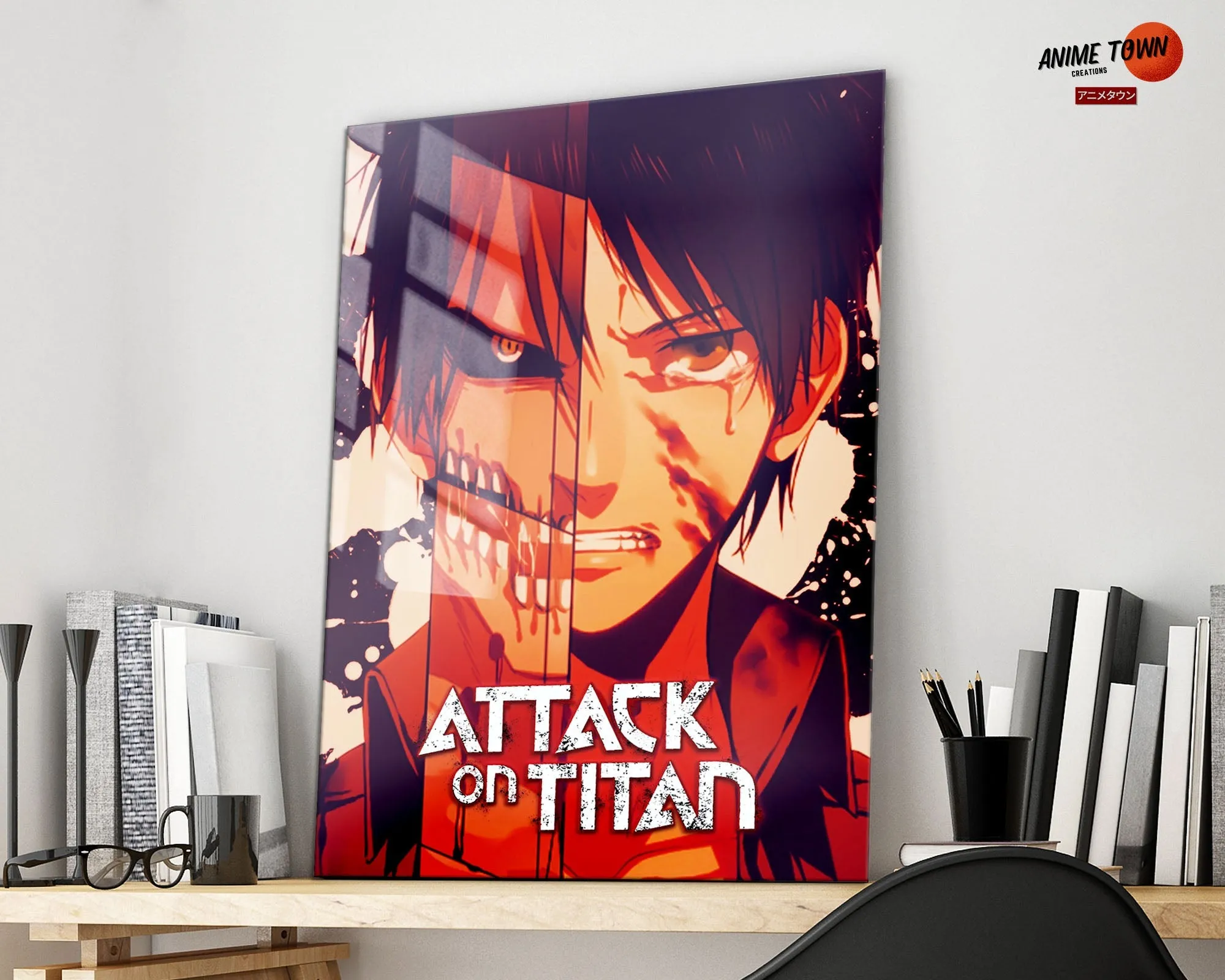 Attack on Titan Eren Split Metal Poster