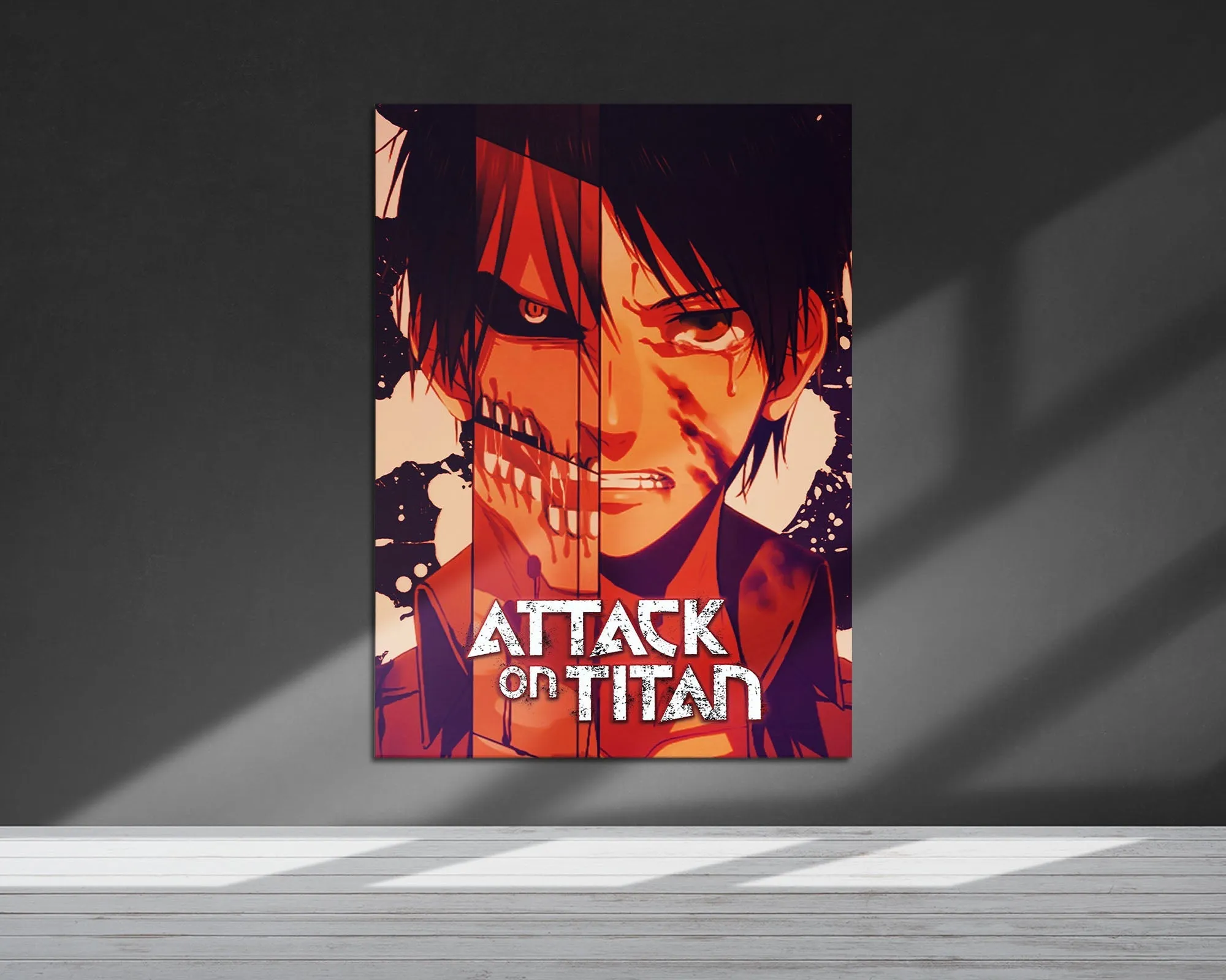 Attack on Titan Eren Split Metal Poster