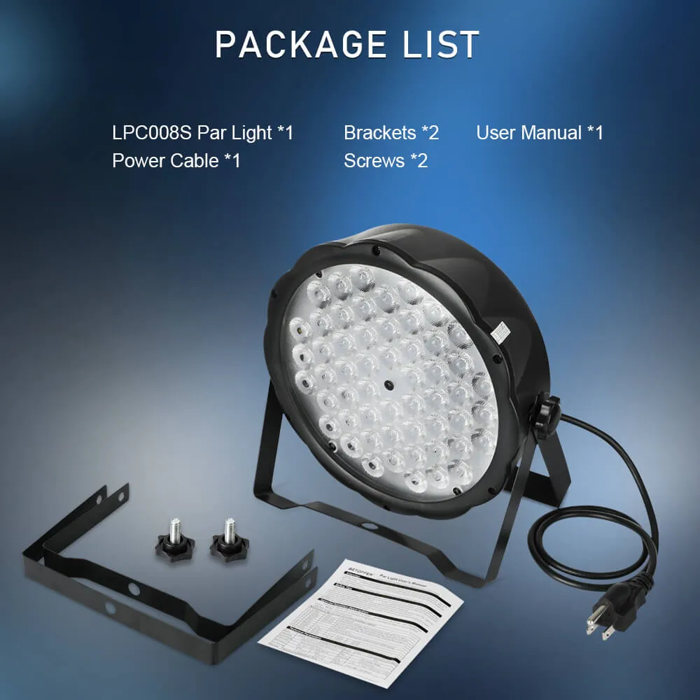 Betopper LED Mini Flat Par Light 54x1.5W RGB 3-IN-1  For Church Wedding