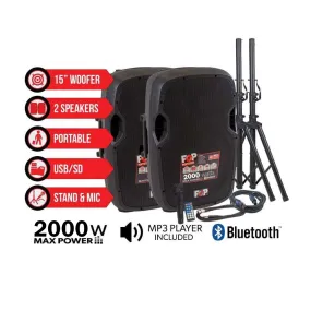 Blastking POP152AK 15" Bluetooth Active & Passive Speaker Box Combo