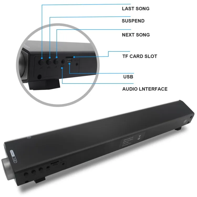 Bluetooth 2.1CH Wireless Sound Bar with USB MP3 Player - Model LP-08
