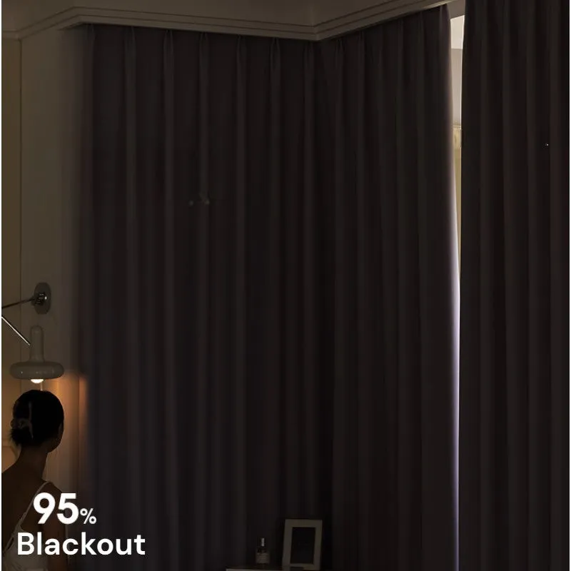 Briana Purple Velvet Jacquard Blackout Soundproof Custom Curtain