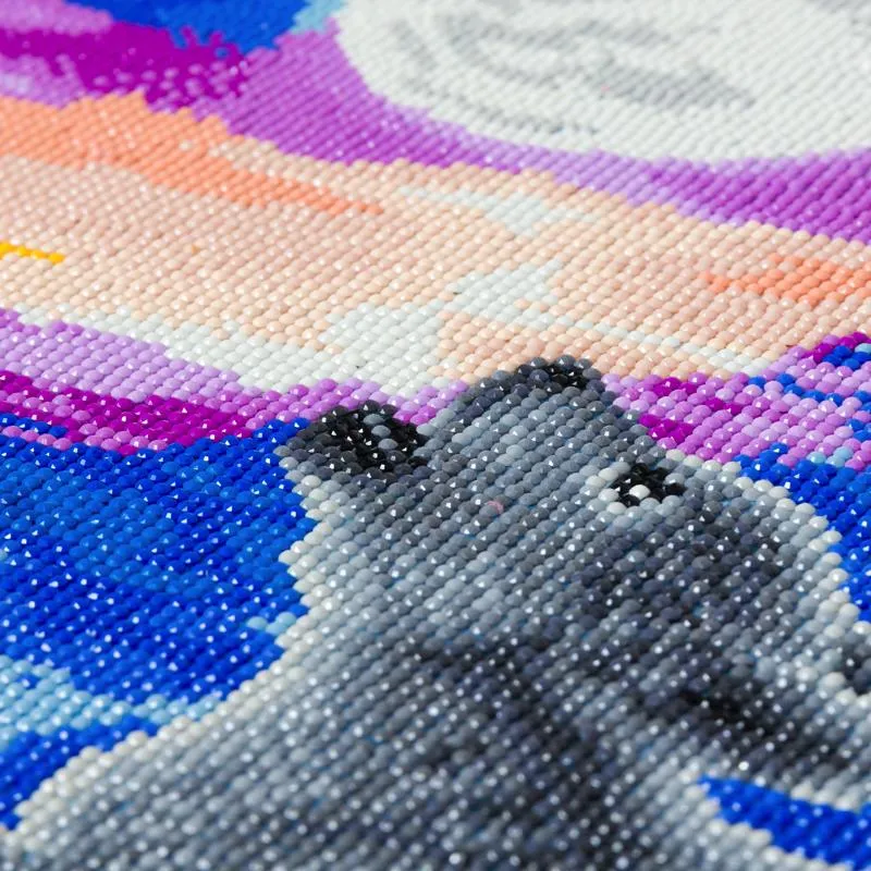 CAK-A123L: "Howling Wolf Cub" 40x50cm Crystal Art Kit
