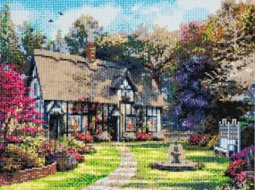 CAK-A29: "Country Cottage" Framed Crystal Art Kit, 40 x 50cm