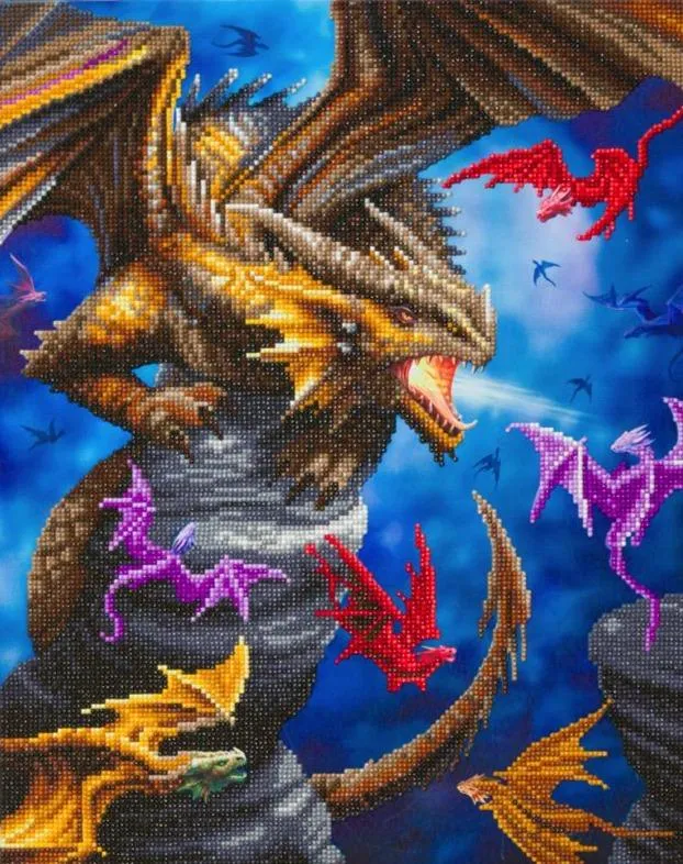 CAK-AST13: "Dragon Clan"" 40x50cm Crystal Art Kit  ANNE STOKES"