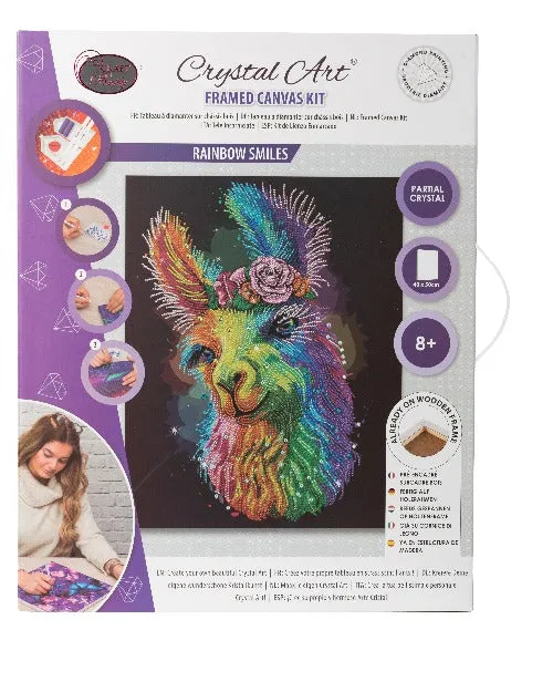 CAK-QVC-4050L-20: "Rainbow Smiles" (special crystals) 40x50cm Crystal Art Kit