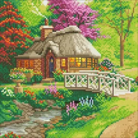 CAK-TK2M: "Friendship Cottage"" 30x30cm Crystal Art Kit  THOMAS KINKADE"