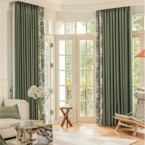 Camila Farmhouse Patchwork Botanical Chenille Blackout Curtain