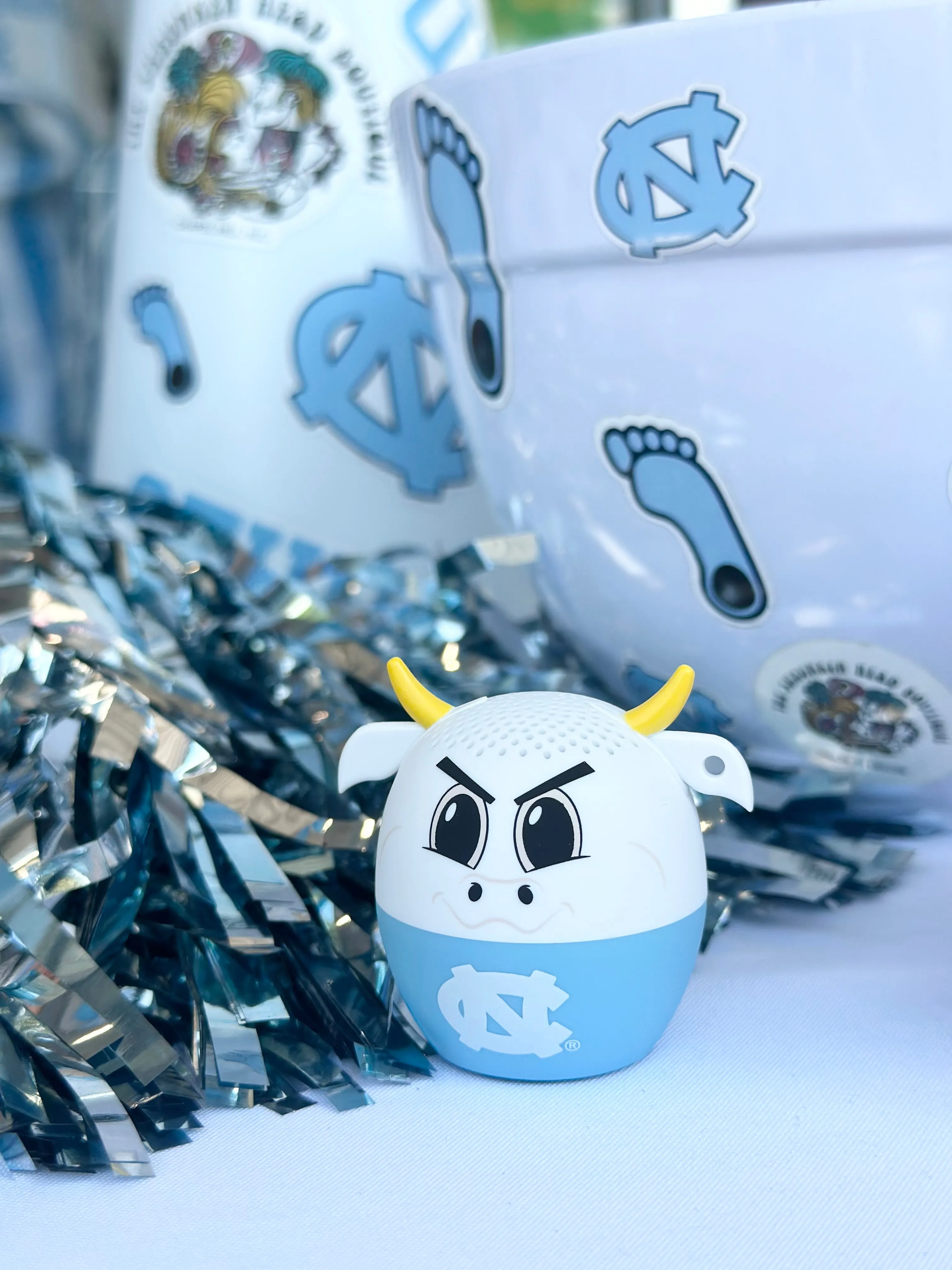 Carolina Tar Heels Mascot Rameses Bitty Boomer Mini Speaker Keychain
