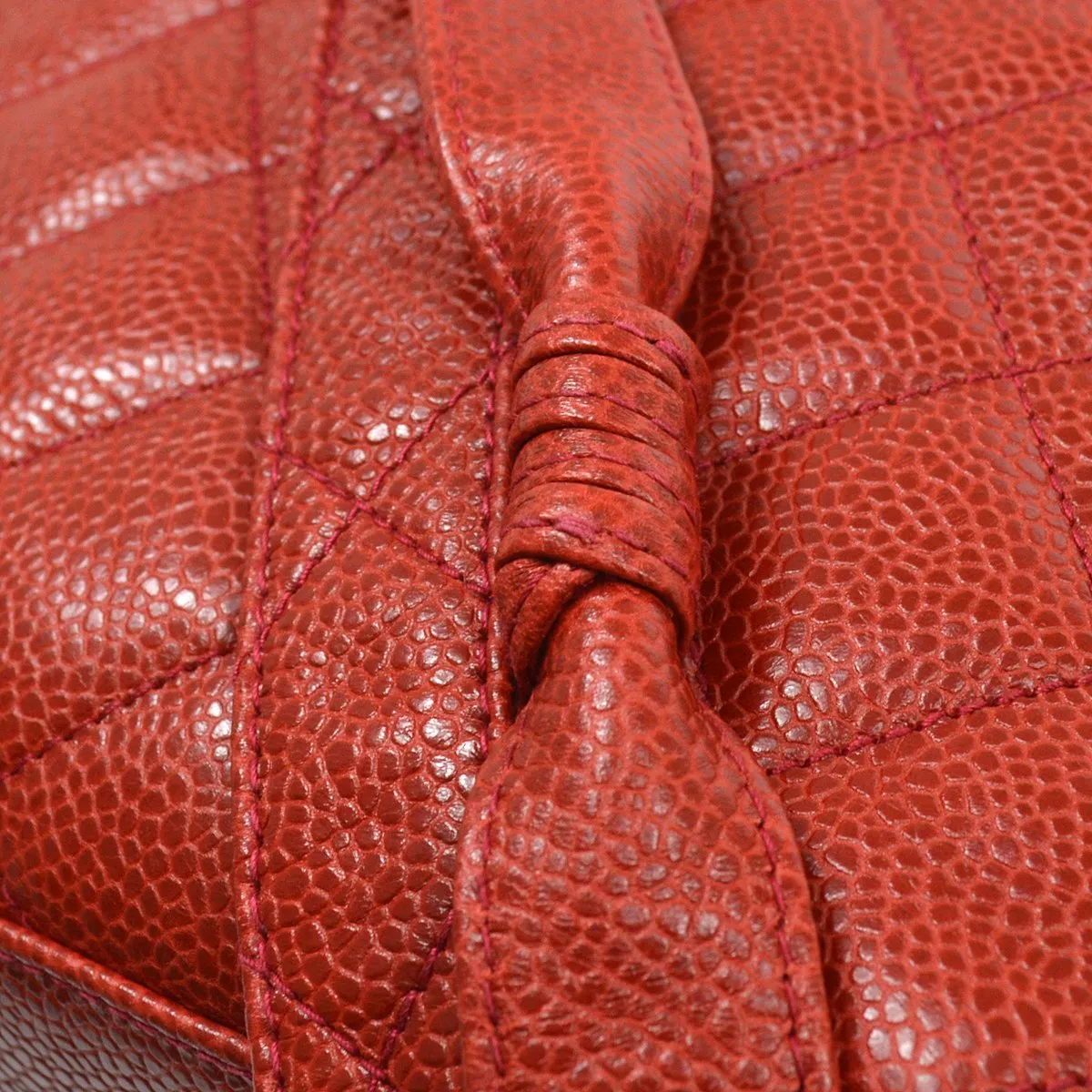 CHANEL 1991-1994 Red Caviar Shoulder Bag 92121
