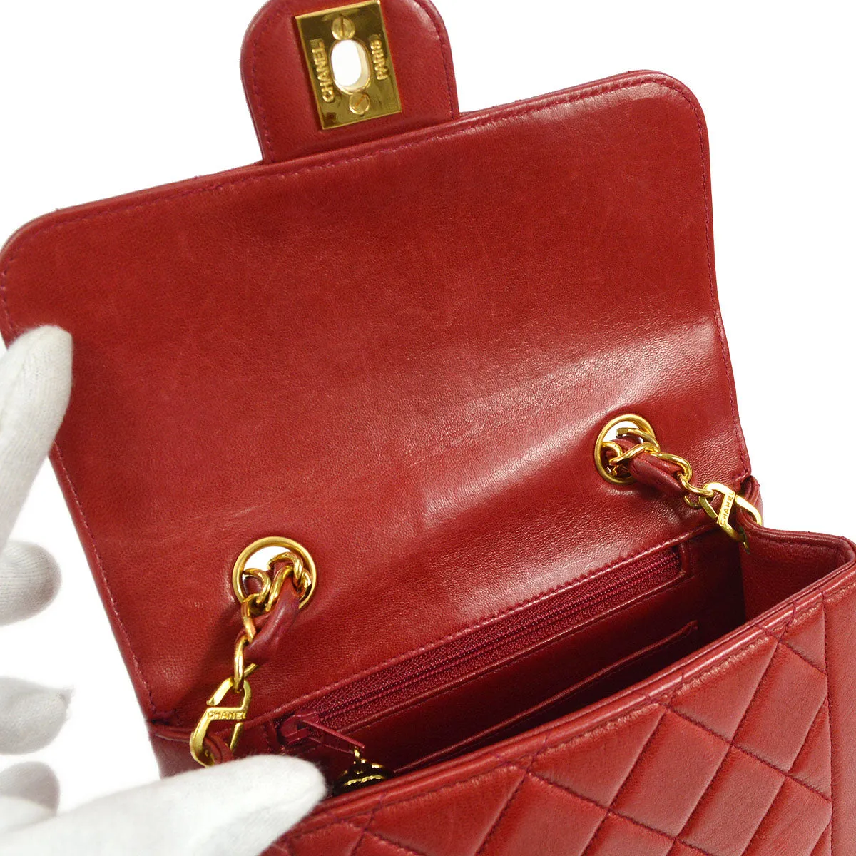 CHANEL 1994-1996 Mini Border Flap Handbag 45615