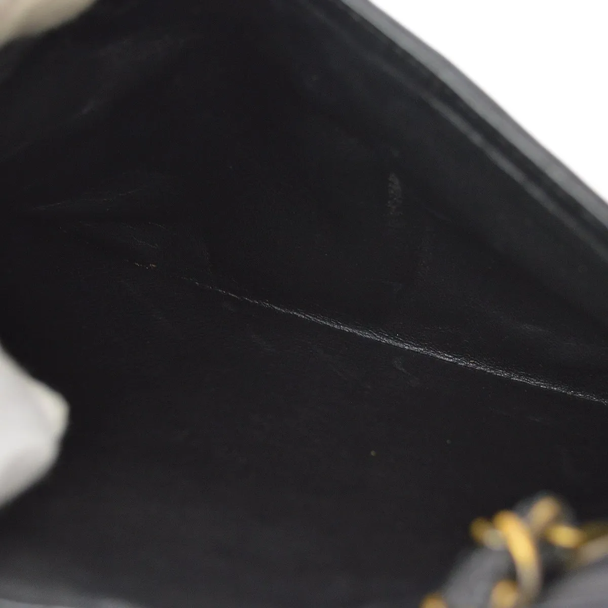 CHANEL 1997-1999 Chain Hand Bag Black 82578