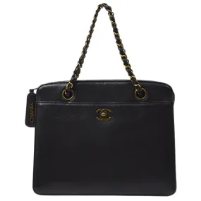 CHANEL 1997-1999 Chain Hand Bag Black 82578