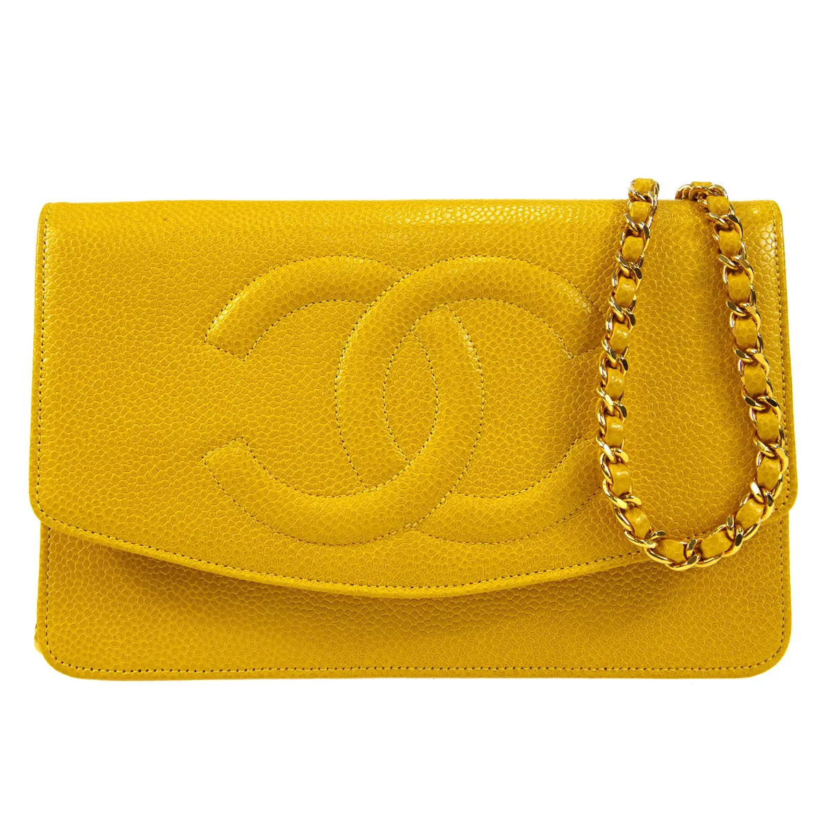 CHANEL 1997-1999 Timeless WOC Yellow Caviar 27238
