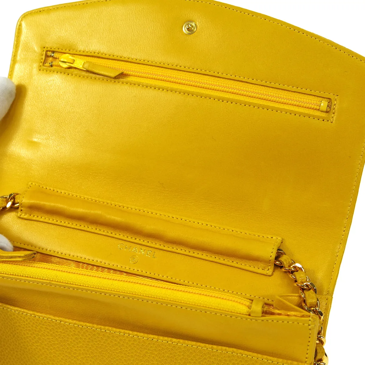 CHANEL 1997-1999 Timeless WOC Yellow Caviar 27238