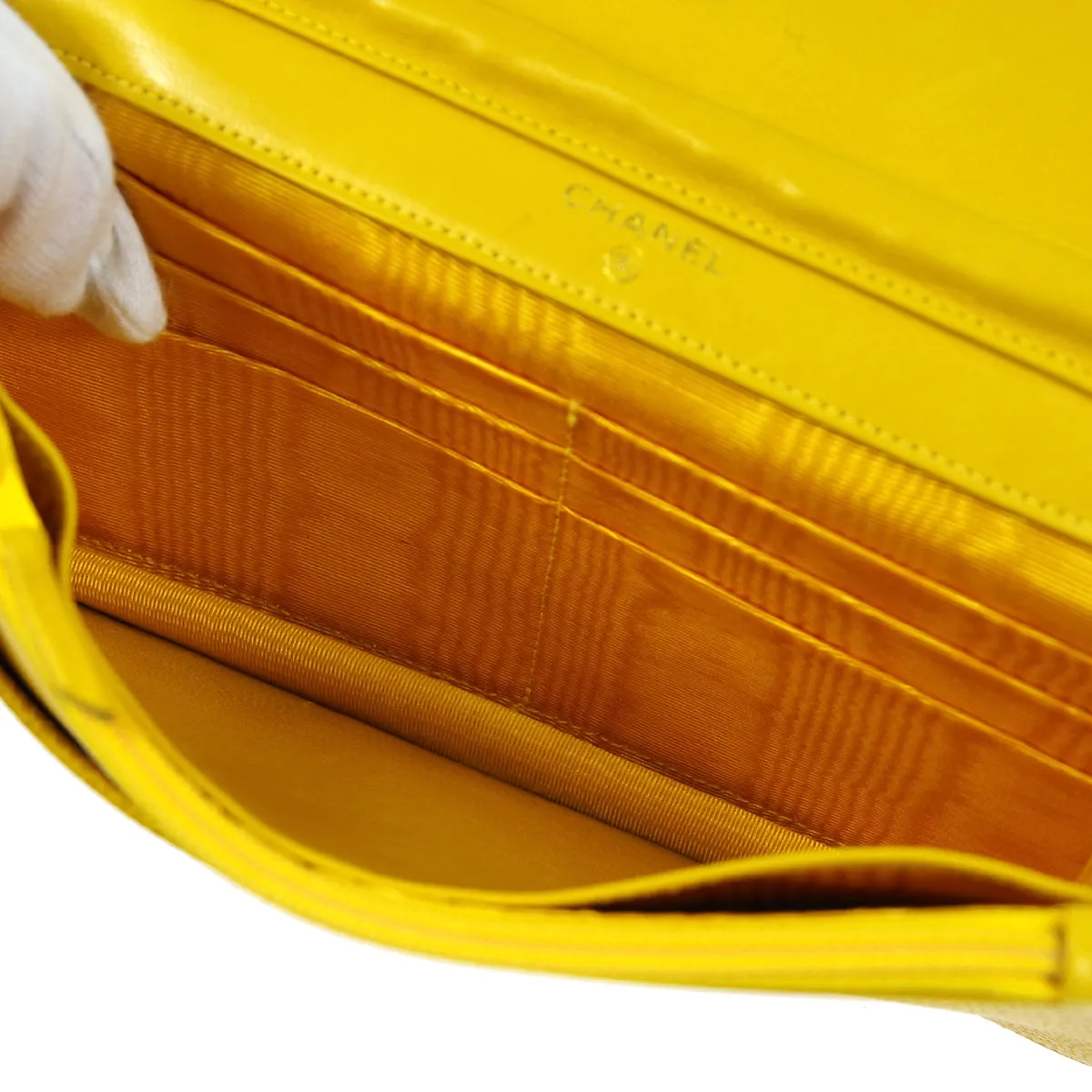 CHANEL 1997-1999 Timeless WOC Yellow Caviar 27238