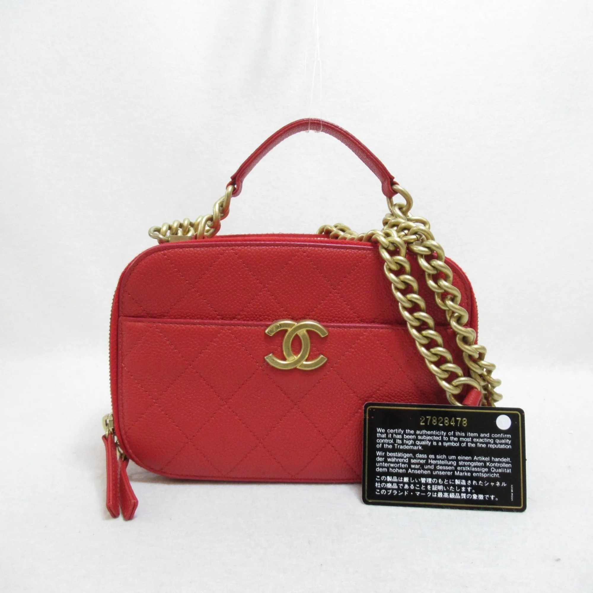 CHANEL 2wayChainShoulder Bag Red Caviar Skin [Grained Calf]