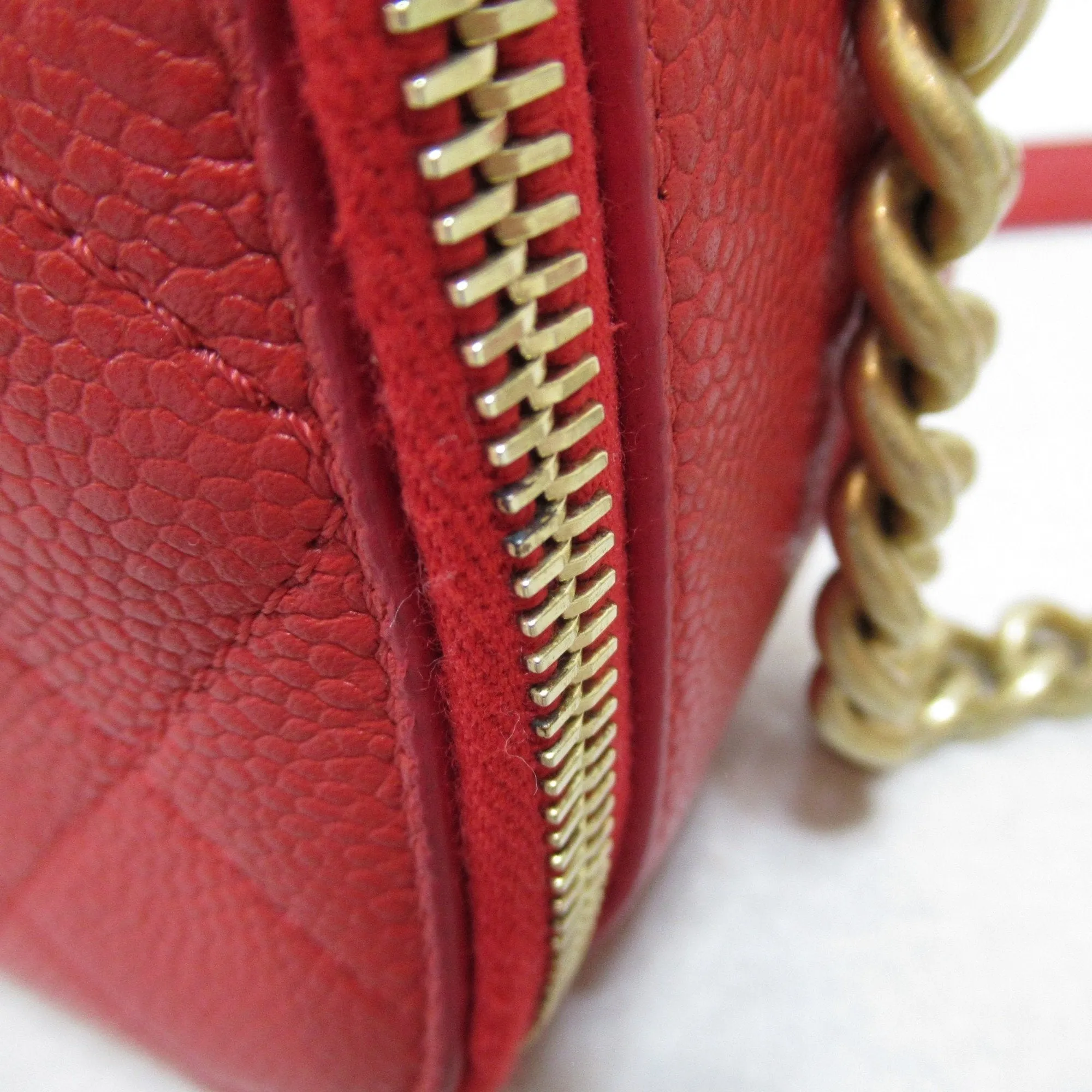 CHANEL 2wayChainShoulder Bag Red Caviar Skin [Grained Calf]