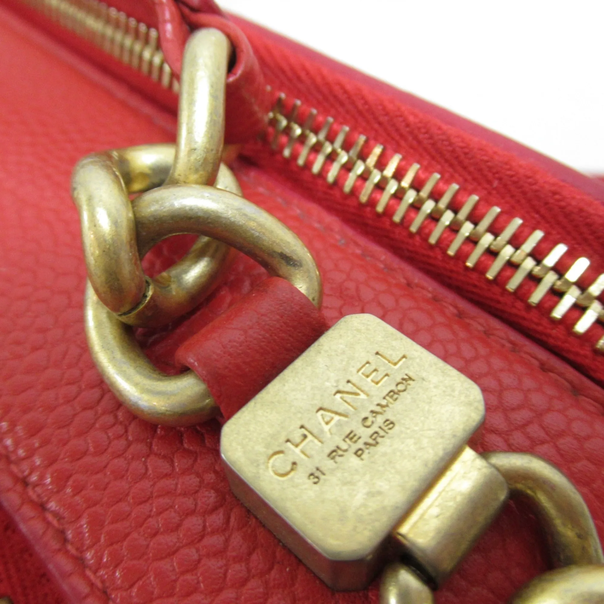 CHANEL 2wayChainShoulder Bag Red Caviar Skin [Grained Calf]