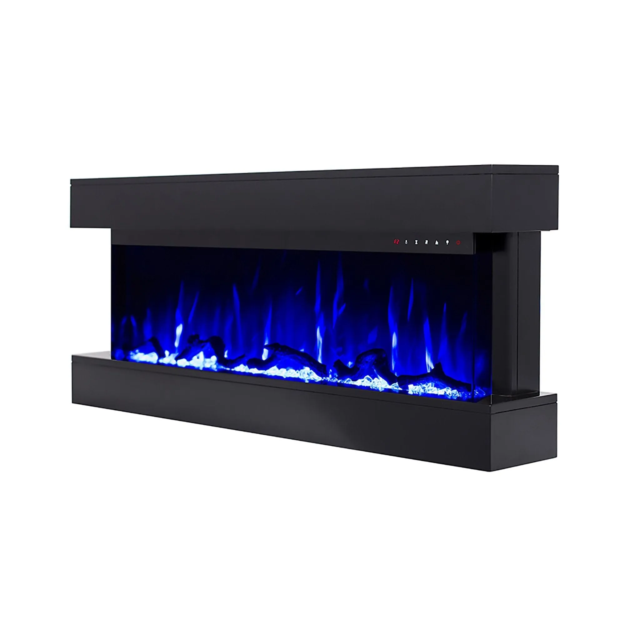Chesmont 50 Inch White/Black Refurbished Wall Mount Electric Fireplace