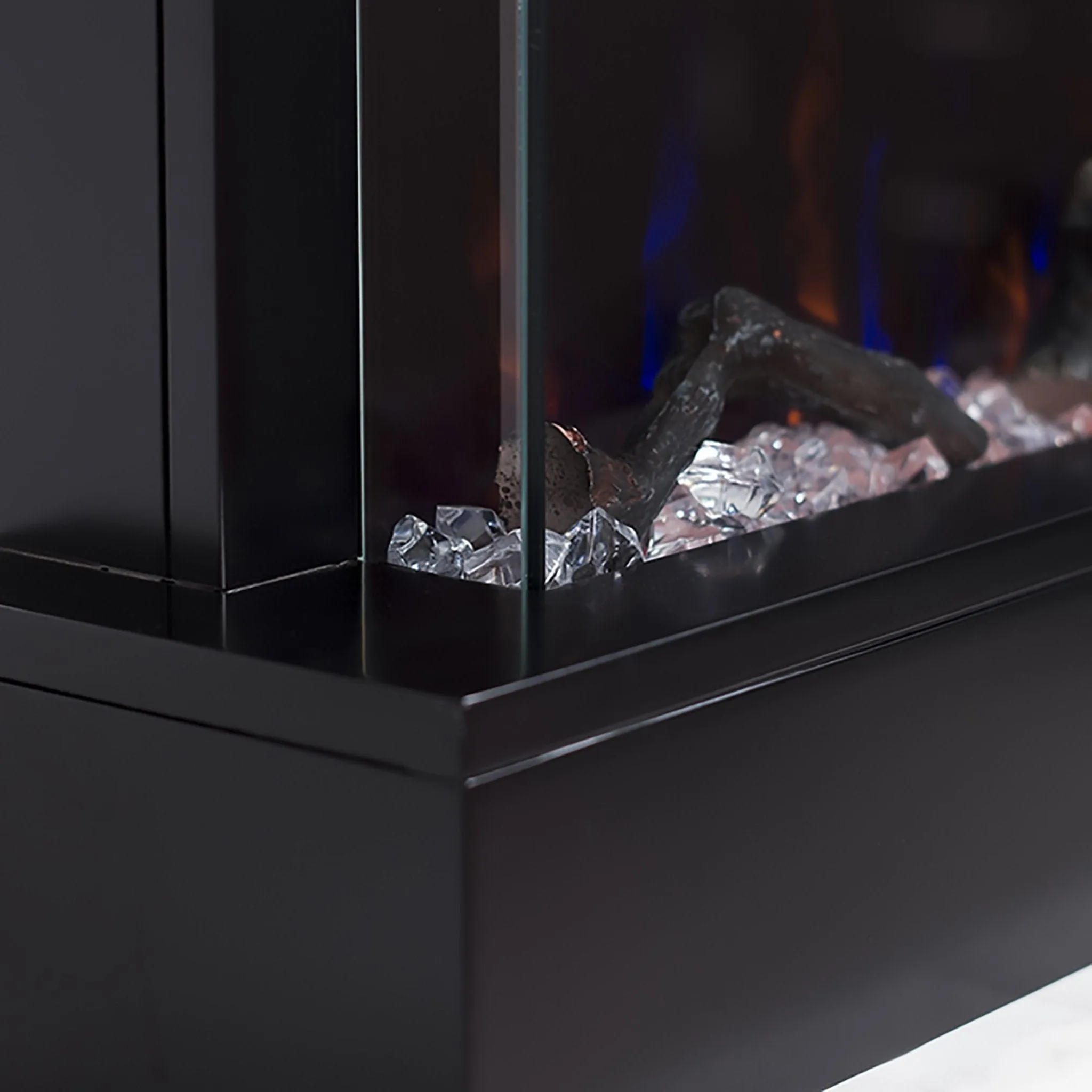 Chesmont 50 Inch White/Black Refurbished Wall Mount Electric Fireplace