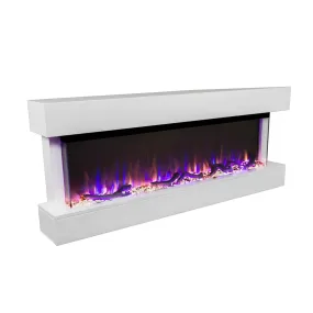 Chesmont 50 Inch White/Black Refurbished Wall Mount Electric Fireplace