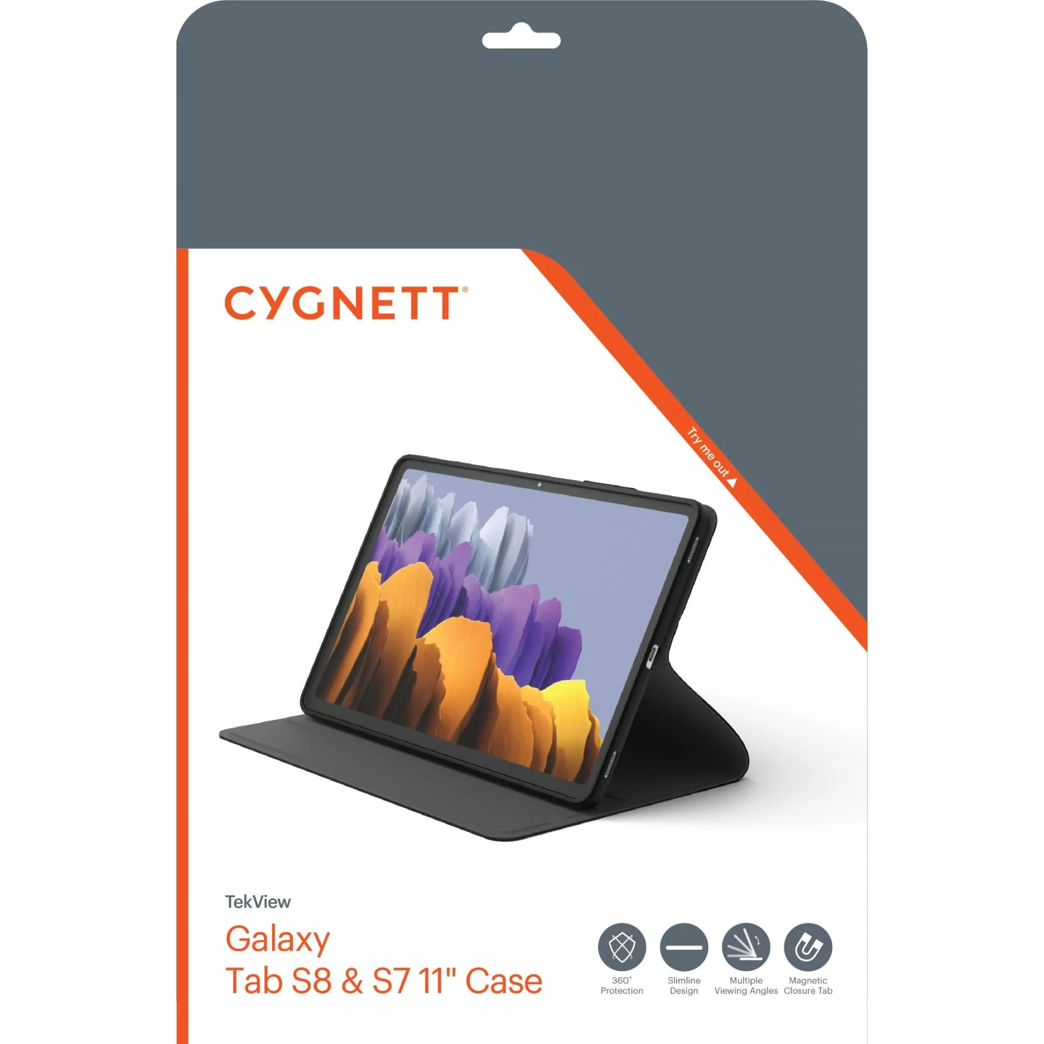 Cygnett TekView Slim Case for Samsung Tab S8 11" (Grey/Black)
