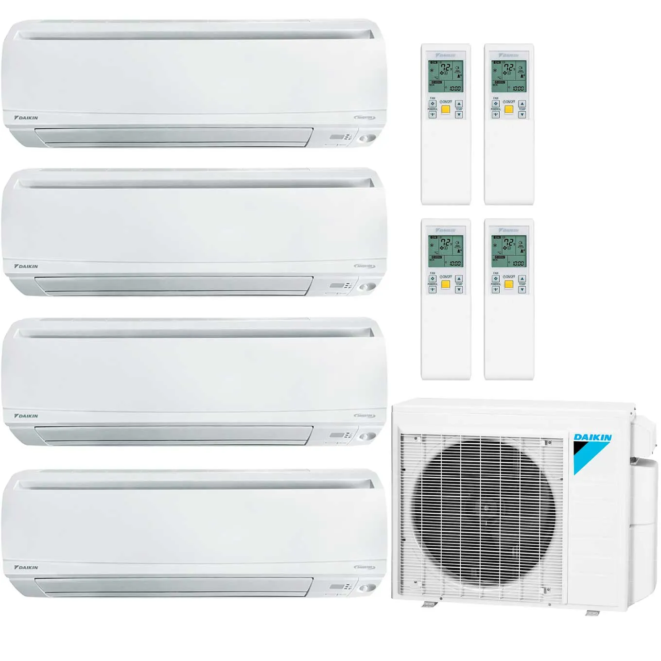 Daikin 4-Zone Wall Mounted Hyper Heat Ductless Mini-Split 36000 BTU Heat Pump Air Conditioner 9k   9k   12k   15k - 20 SEER2